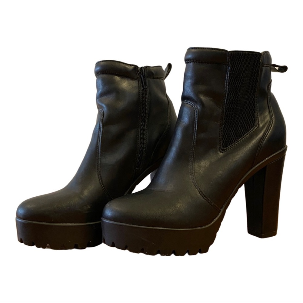 Black heeled booties